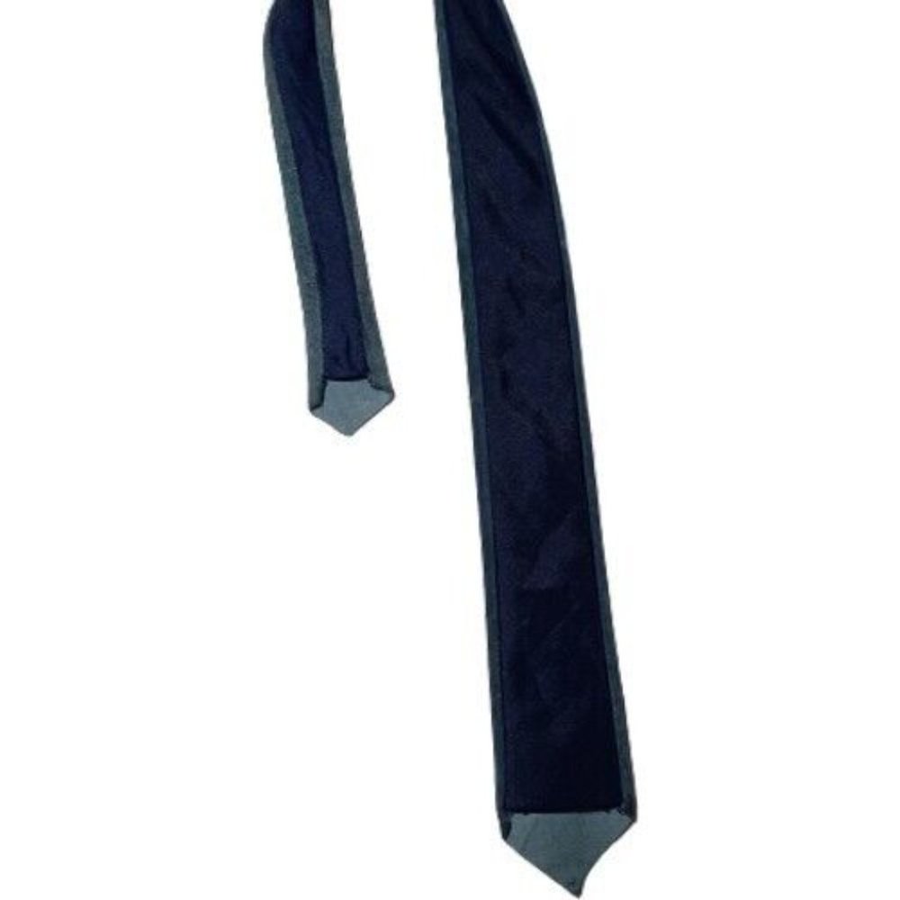 Vintage 1980s Skinny Grey Suede Tie Retro Mod New Wave - Picture 4 of 4